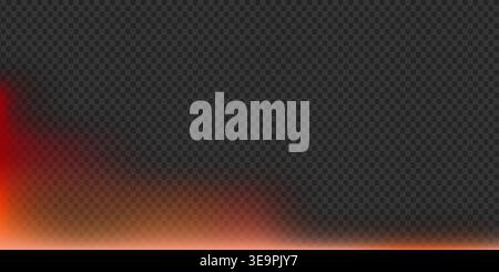 Vibrant orange red light leak for the bottom left corner. Features a smooth atmospheric gradient that mimics vintage camera film exposure and warm cin Stock Vector