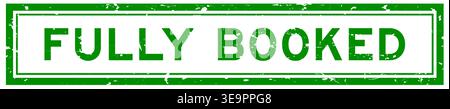 Grunge green fully booked word square rubber seal stamp on white bacckground Stock Vector