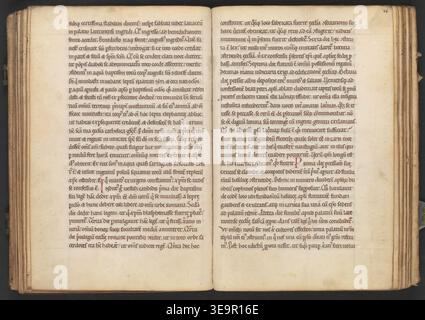 Vitae sanctorum is a 12th-century collection of saints' lives, prayers, and hymns from Ghent, Netherlands, compiled between 1150 and 1200. The archival photographic record documents folios 1v-94v, including Passio S. Quintini, Vita S. Sebastiani, and liturgical prayers, preserving medieval ecclesiastical culture. Stock Photo