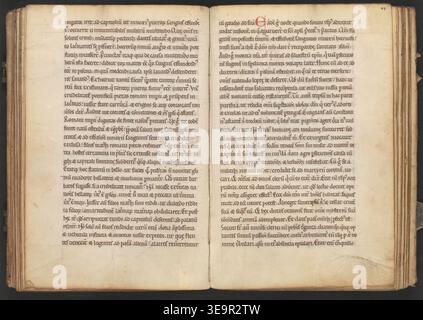 Vitae sanctorum is a 12th-century compilation of saints' lives, prayers, and hymns from Ghent, Netherlands between 1150 and 1200. The archival photographic record documents folios 1v-94v, including Passio S. Quintini, Vita S. Sebastiani, and other devotional texts, preserving ecclesiastical and liturgical knowledge. Stock Photo
