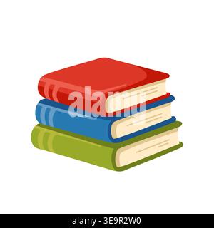 Stack of books, flat vector illustration, education concep Stock Vector