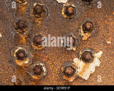 Old, abandoned and rusted equipment on Orkney mainland including WW2 submarine netting Stock Photo
