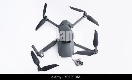 A destroyed, broken drone Stock Photo