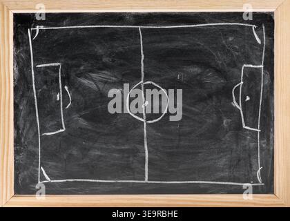 Soccer field from above -  hand drawing free texture background Stock Photo