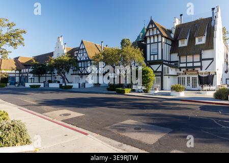 Solvang, California, USA - October 20 2024: Danish style bakery building on street in Solvang town Stock Photo