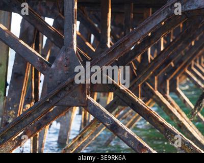 Old, abandoned and rusted equipment on Orkney mainland including WW2 submarine netting Stock Photo
