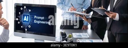 Business intelligence and data analysis concept. Analyst team working on financial data analysis dashboard on laptop screen as marketing indication Stock Photo