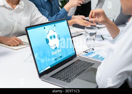 Chatbot software application for brisk online business that automatically reply to customer questions Stock Photo