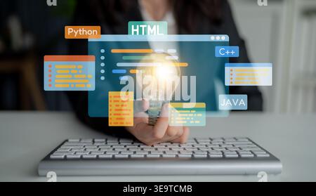 Software development combines coding tools, mobile app creation, and programming languages to deliver innovative digital product solutions. Latch Stock Photo