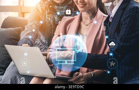 Global software development and coding solutions. Empowering businesses with custom application development and technology innovation. Motif Stock Photo