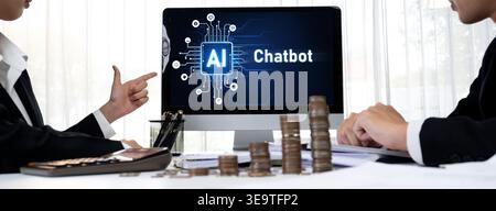 Generative AI virtual assistant tools for prompt engineer and user for ease of engage artificial intelligence AI technology help people to work with Stock Photo