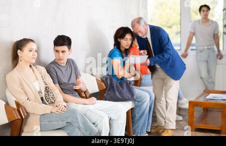 students is preparing to do an internship in the company. Stock Photo