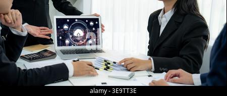 Cloud computing software for brisk remote work and personal data storage Stock Photo