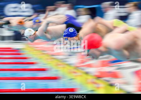 LONDON, UNITED KINGDOM. April 19: A general view of the Men’s 50 Butterfly – H during Aquatics GB Swimming Championships 2026 Day 6 events at London Aquatics Centre on Sunday, 19 April, 2026. LONDON ENGLAND. Credit: Taka G Wu/17�Թ����� Live News Stock Photo
