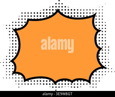 Blank speech bubble with dotted halftone shadow in background. Comic dialogue tag. Empty textbox, speech cloud, thought label, emphasis or WOW anime book or movie effect. Vector illustration. Stock Vector