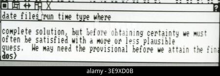 This screenshot from Windows 1.0, taken on November 1, 1983, features a crop of the title bar displaying various icons. The mysterious nature of the icons hints at the software’s evolving functionality and user interface design during the early development of the operating system. Stock Photo