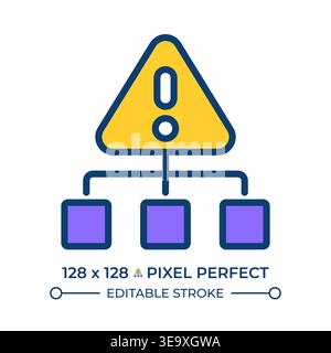 Risk structure diagram pixel perfect line color icon Stock Vector