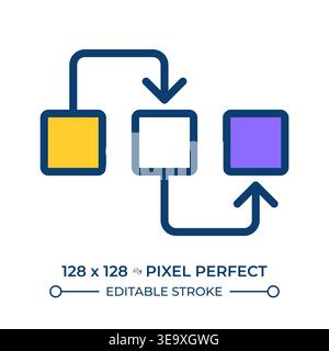 Sequence pixel perfect line color icon Stock Vector