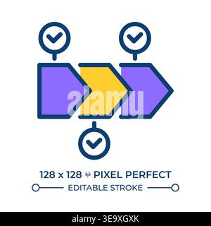 Chain pixel perfect line color icon Stock Vector