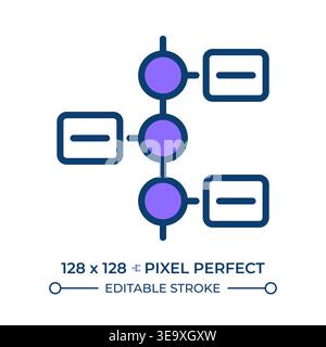 Goal flow pixel perfect line color icon Stock Vector