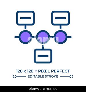 Timeline pixel perfect line color icon Stock Vector