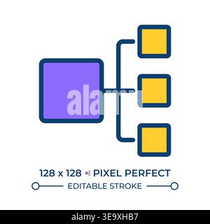 Decision tree pixel perfect line color icon Stock Vector
