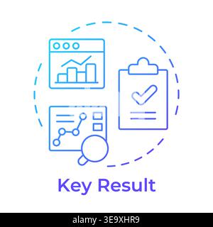 Key result blue gradient concept icon Stock Vector