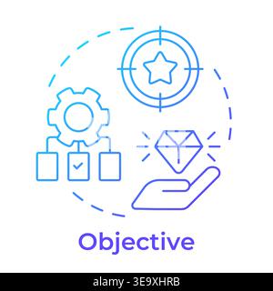 Objective blue gradient concept icon Stock Vector