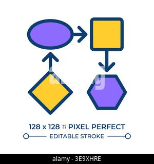 Timeline pixel perfect line color icon Stock Vector