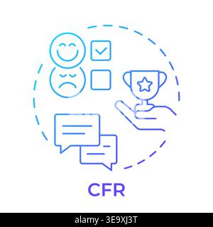 CFR blue gradient concept icon Stock Vector
