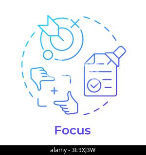 Focus blue gradient concept icon Stock Vector