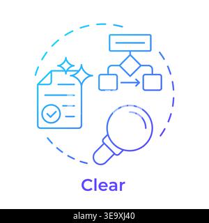 Clear blue gradient concept icon Stock Vector