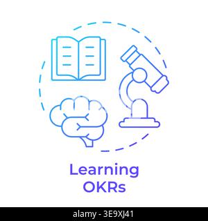 Learning okrs blue gradient concept icon Stock Vector