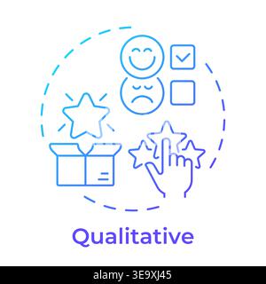 Qualitative blue gradient concept icon Stock Vector