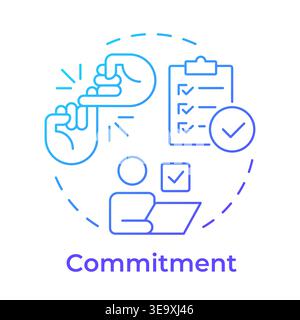 Commitment blue gradient concept icon Stock Vector