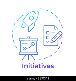 Initiatives blue gradient concept icon Stock Vector