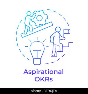 Aspirational okrs blue gradient concept icon Stock Vector