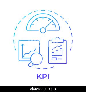 KPI blue gradient concept icon Stock Vector