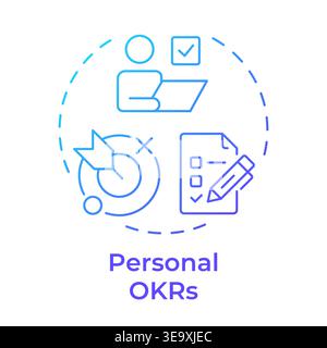 Personal okrs blue gradient concept icon Stock Vector