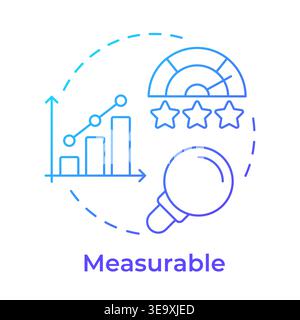 Measurable blue gradient concept icon Stock Vector