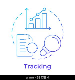 Tracking blue gradient concept icon Stock Vector