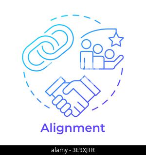 Alignment blue gradient concept icon Stock Vector