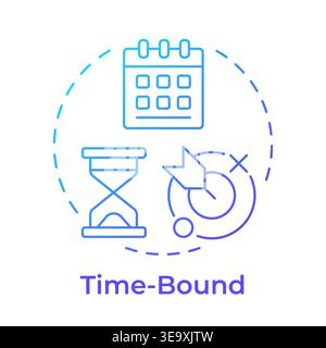 Time bound blue gradient concept icon Stock Vector