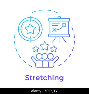 Stretching blue gradient concept icon Stock Vector