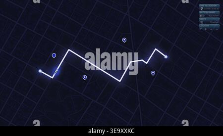 Public charging stations available along route. Flexible charging solutions, public charging for electric vehicles. Select the most convenient route Stock Vector