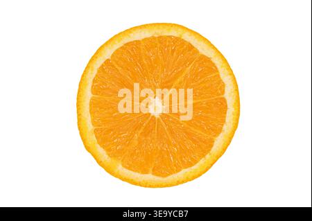 Fresh orange slice isolated on white background. Stock Photo