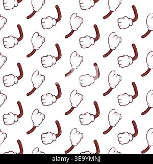 Cartoon Gloved Hands Pattern Stock Vector