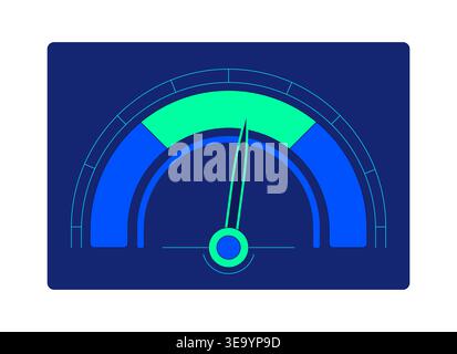 Semi circular gauge meter neon dashboard UI element Stock Vector