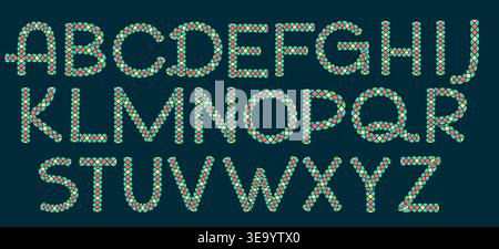 Colorful braided cord capital letters Stock Vector