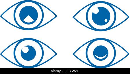 Eye icon set Stock Vector